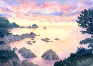 水彩　風景　