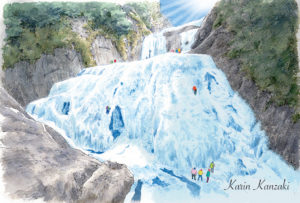 茨城県袋田の滝　風景画